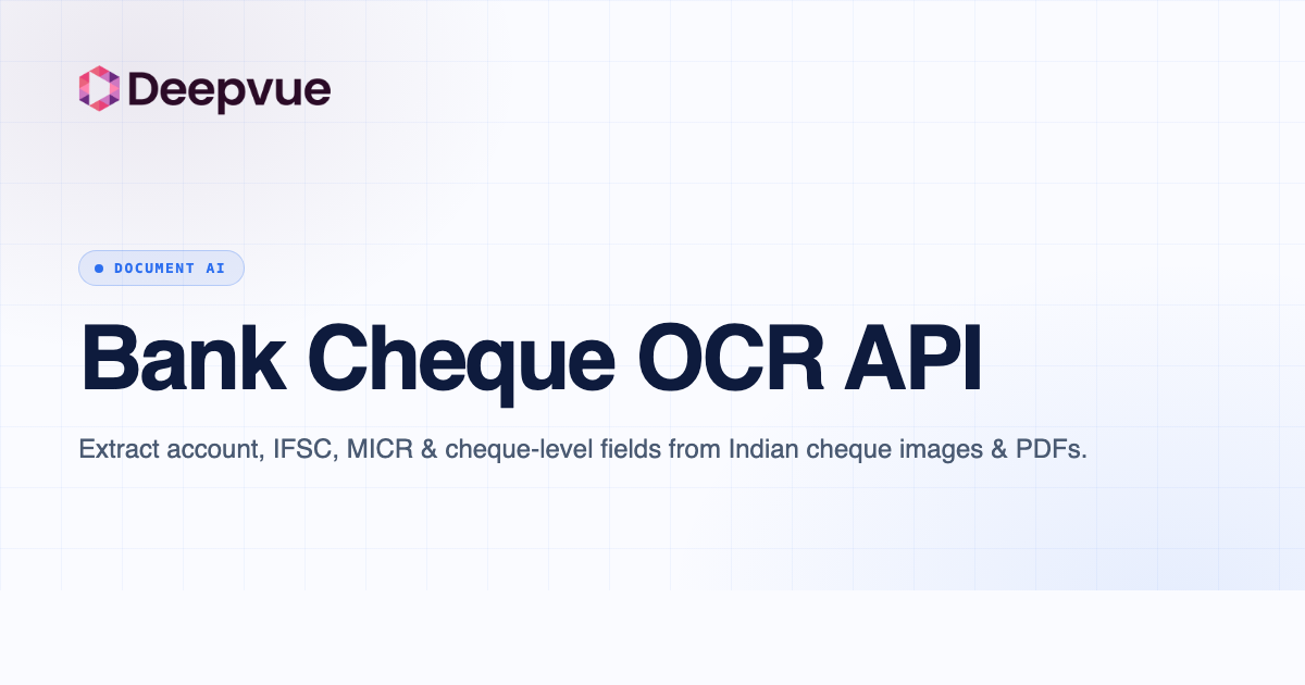 Cheque Data Bank Cheque OCR API | Extract Cheque Data Fast | Deepvue