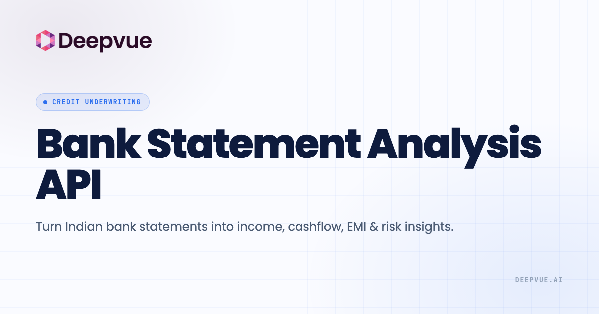 Bank Statement Analysis API | Income & Cashflow | Deepvue