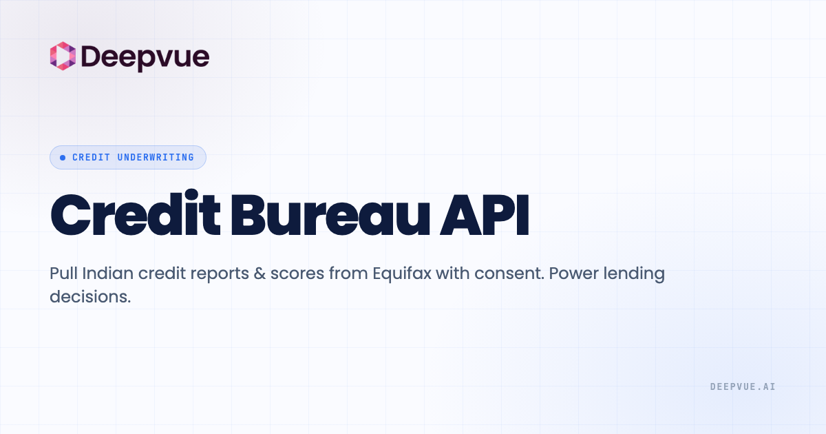 Credit Bureau API | Equifax Credit Score & Report API | Deepvue