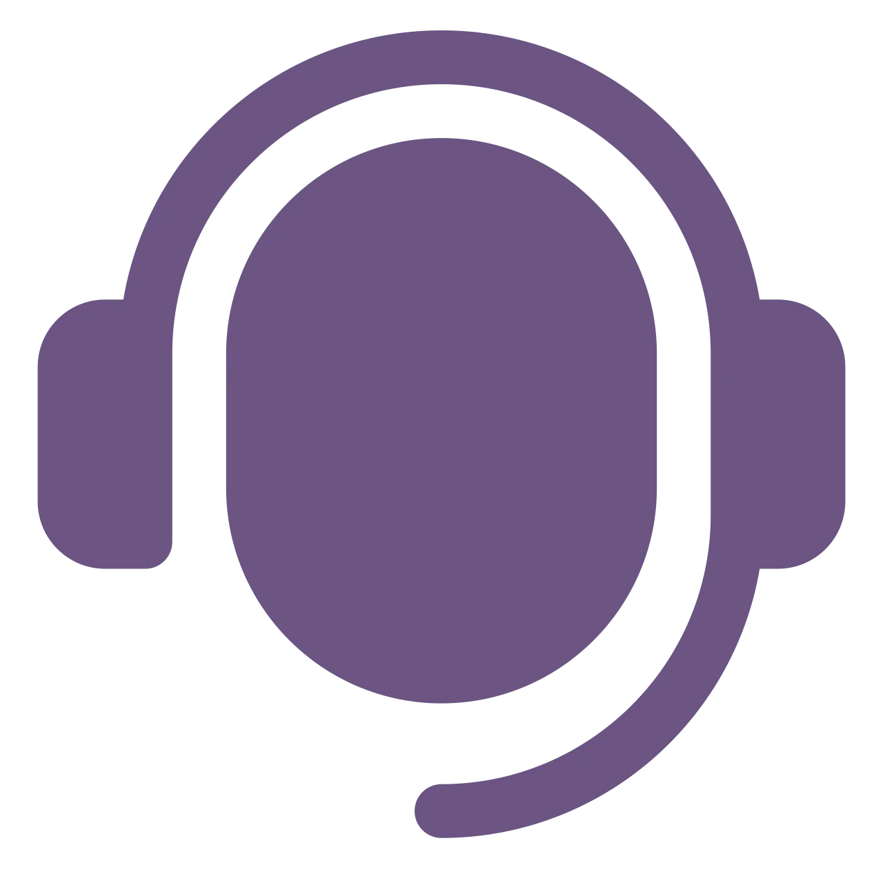 A purple icon of a headset with a microphone, perfect for enhancing your product pages with Deepvue's touch.