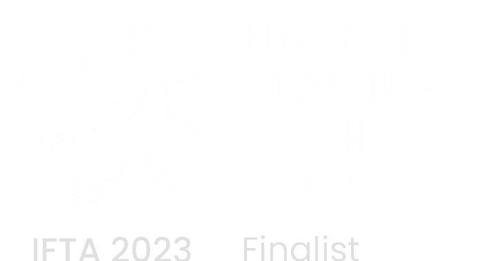 Logo of "Fintech Startup of the Year" with a lightbulb graphic symbolizing innovation. Text includes "Fintech Startup of the Year," "IFTA 2023," and "Finalist," perfect for adding to your Elementor footer.